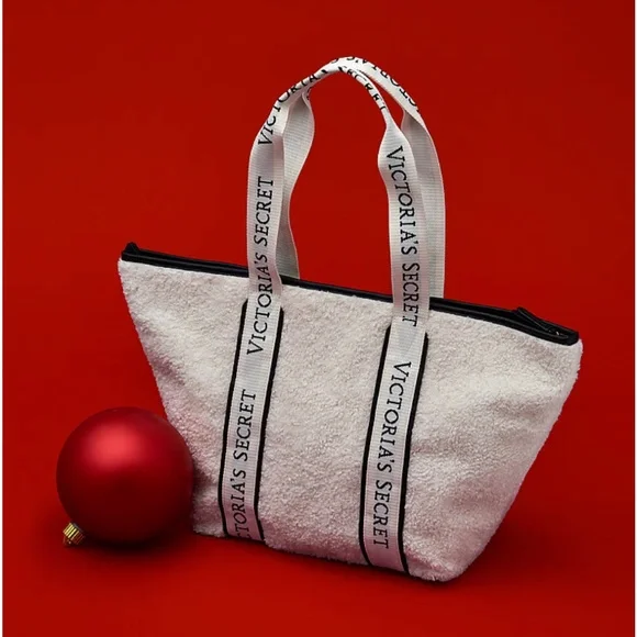 NWT Victoria's Secret Plush Logo-Strap Tote - Picture 1 of 6